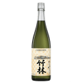 A bottle of Chikurin Japanese sake (shuchun) with a cream-colored label featuring black kanji characters and a small illustration, set against a plain white background.
